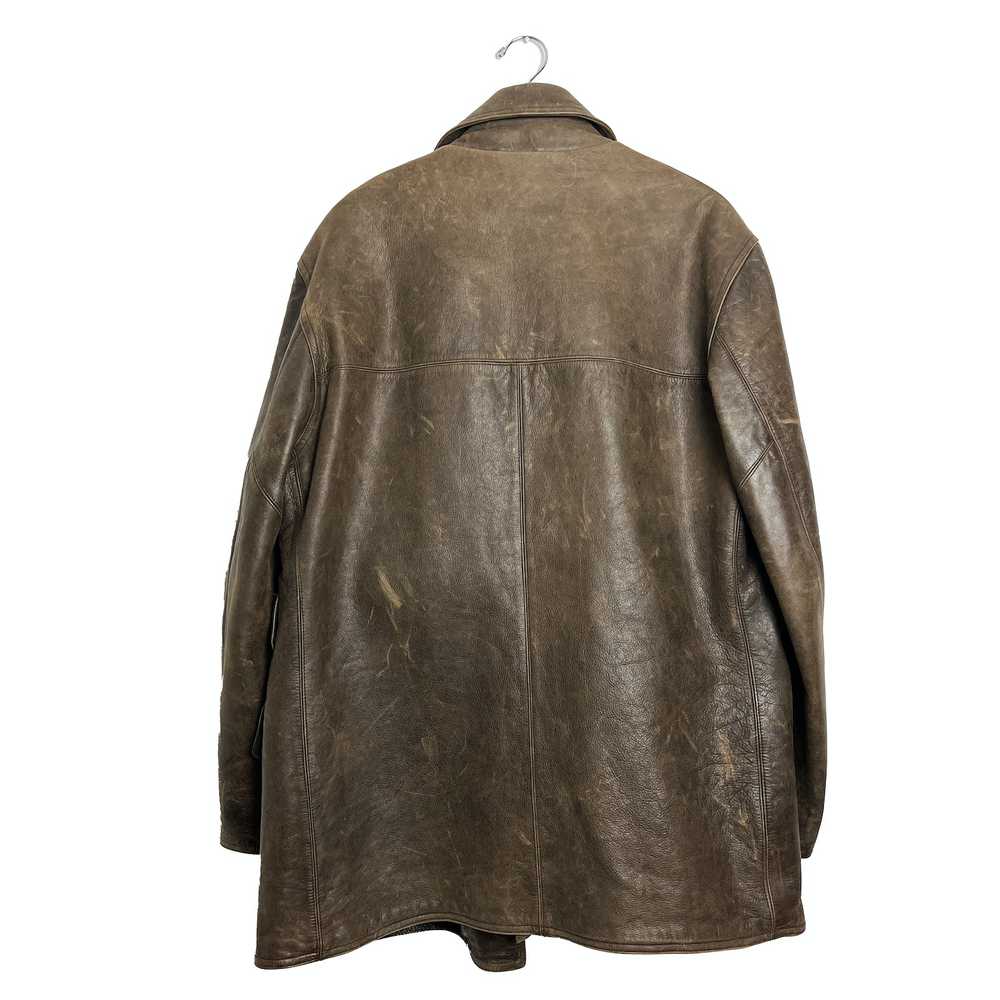 RRL Ralph Lauren Leather Naval Pea Coat Jacket - image 3