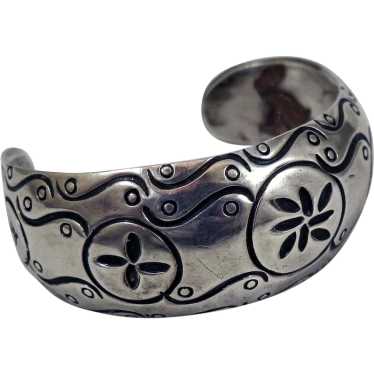 Vintage Mexican Sterling Silver Cuff Bracelet - image 1