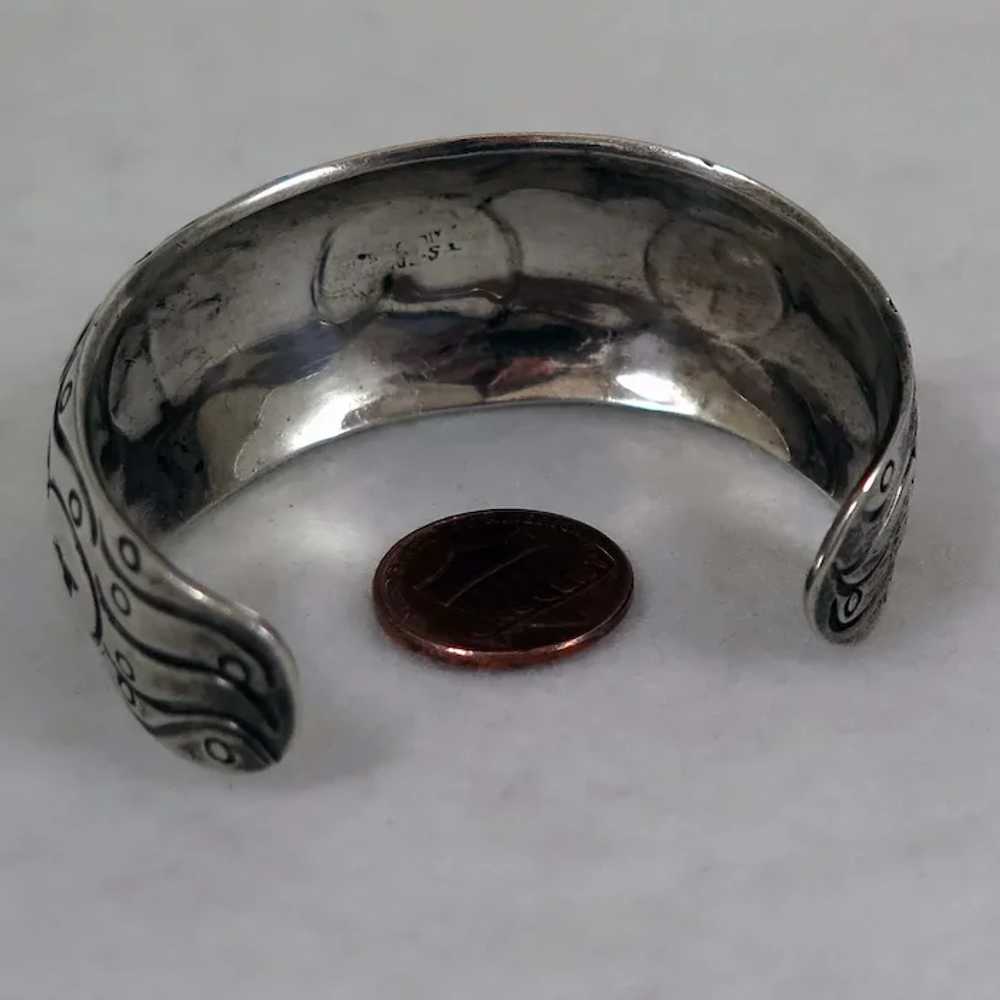 Vintage Mexican Sterling Silver Cuff Bracelet - image 2