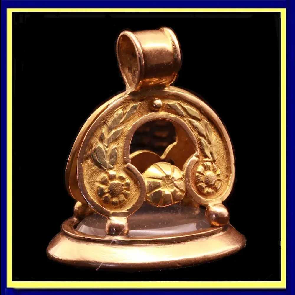 Antique Georgian gold fob pendant seal intaglio c… - image 2