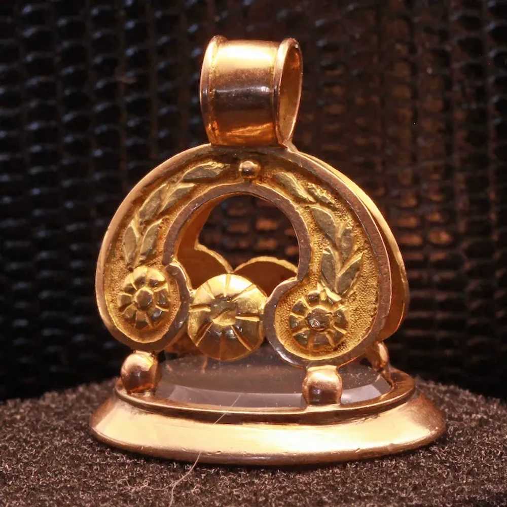 Antique Georgian gold fob pendant seal intaglio c… - image 3