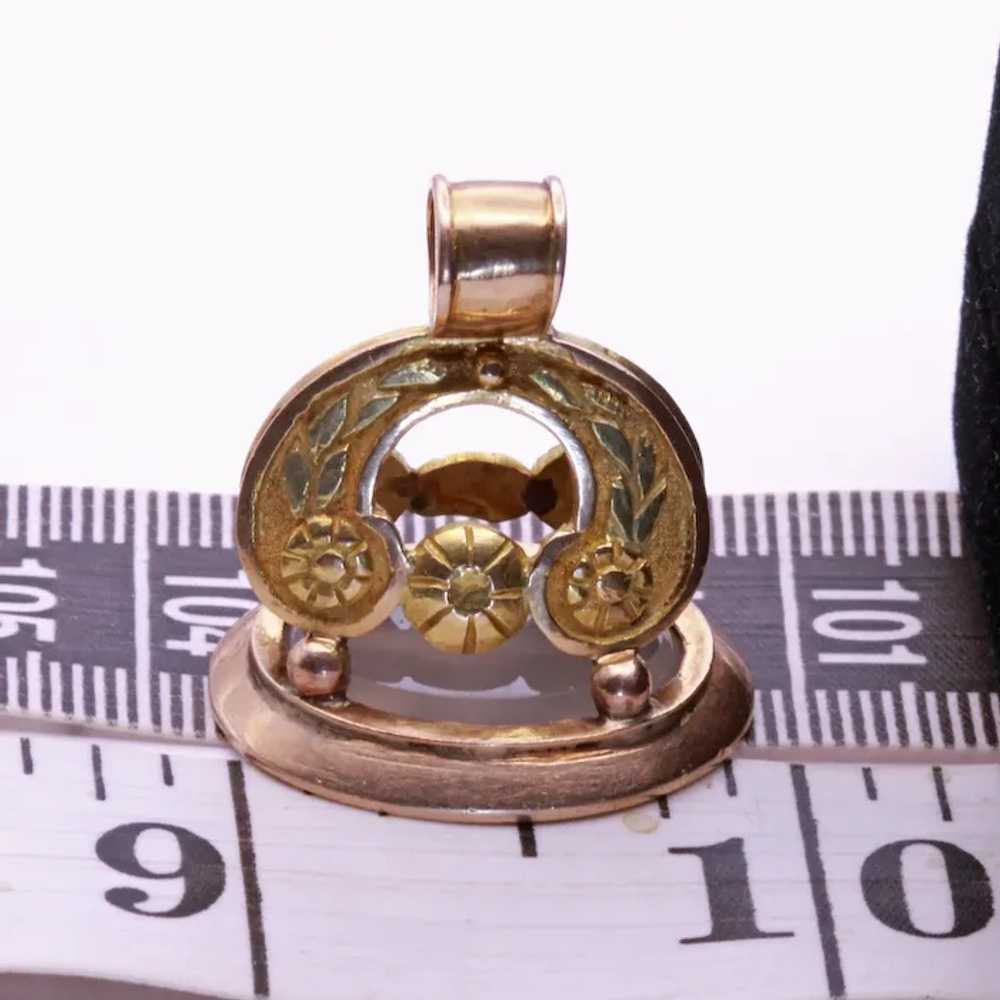 Antique Georgian gold fob pendant seal intaglio c… - image 4