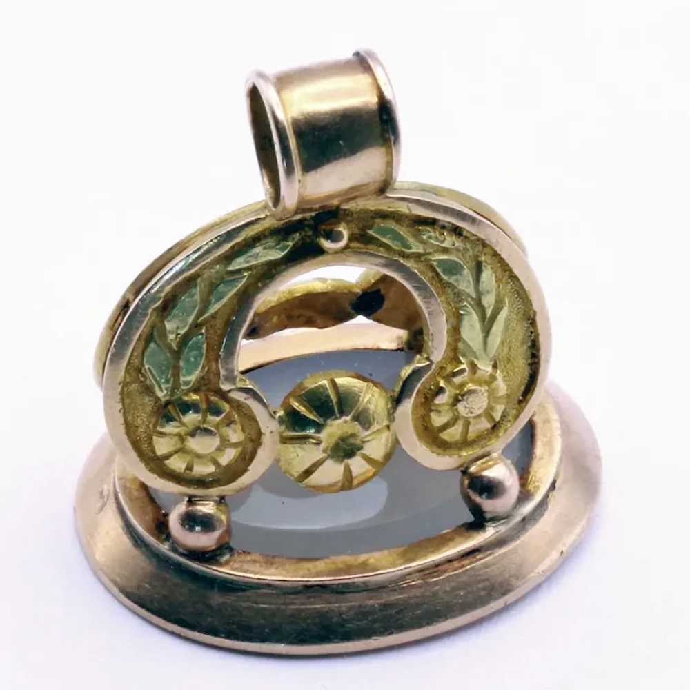 Antique Georgian gold fob pendant seal intaglio c… - image 5