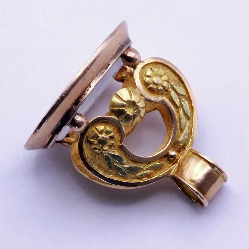 Antique Georgian gold fob pendant seal intaglio c… - image 9
