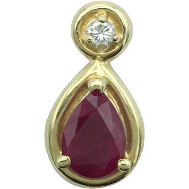 14KY 0.04ct Diamond Ruby Pendant