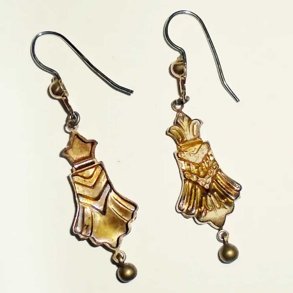 Antique Victorian Drop Earrings Gold Filled - image 4