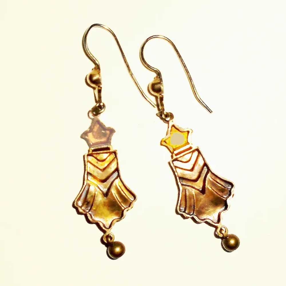 Antique Victorian Drop Earrings Gold Filled - image 5