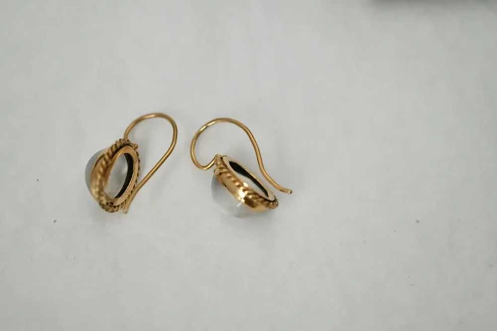Antique 15ct Moonstone Earrings - image 4