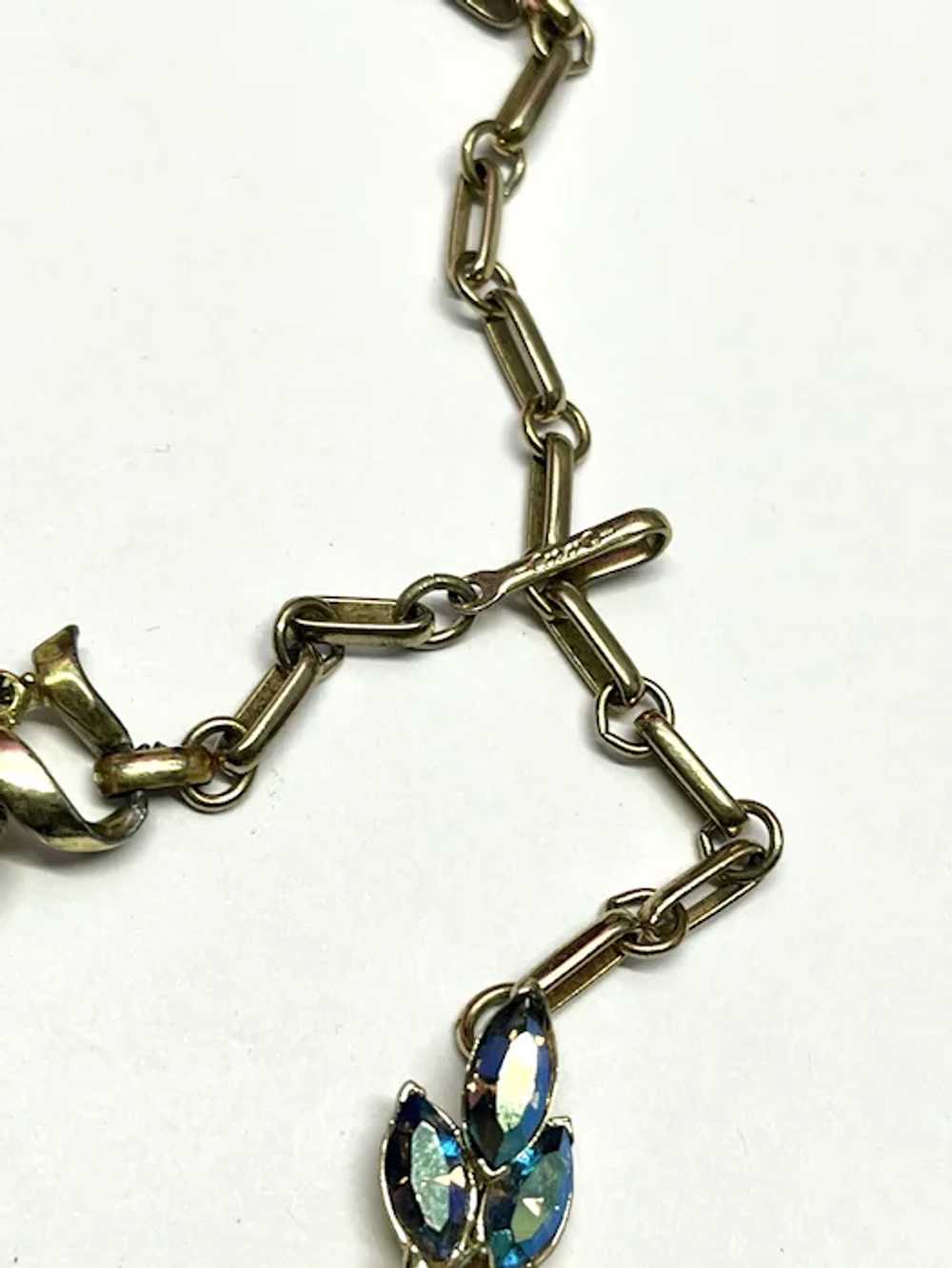 Vintage Blue Rhinestone Coro Necklace - image 6