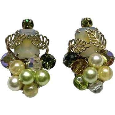 Vintage Kramer Crystal Rhinestone Earrings - image 1