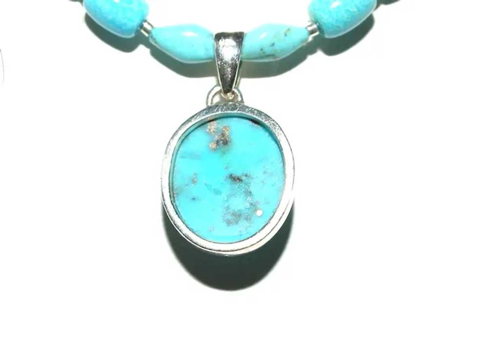 Nishapur Persian Turquoise Pendant on Nacozari Tu… - image 11