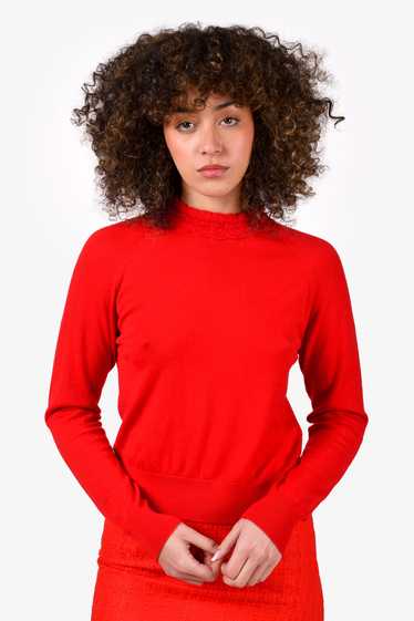 Simone Rocha Red Wool Scalloped Detailed Sweater S