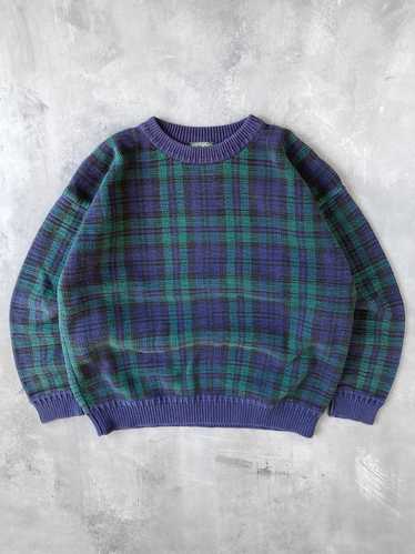 Plaid Cotton Sweater Y2K - XL