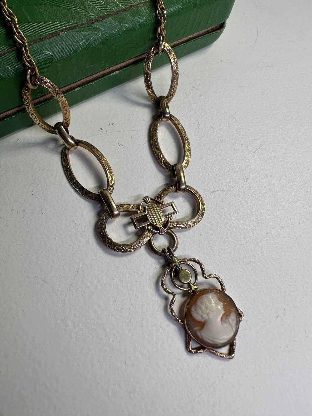 Victorian Drop Cameo Necklace - image 2