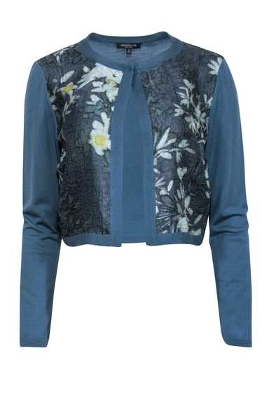 Lafayette 148 - Teal Floral Brocade Cardigan Sz M