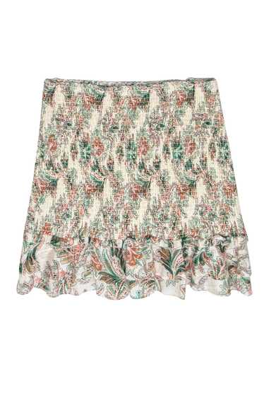 Veronica Beard - Smocked Paisley Print Mini Skirt 