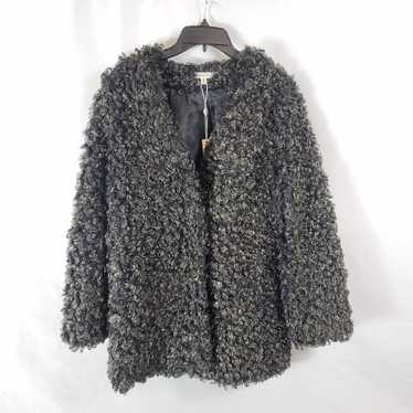 Max Studio MaxStudio Women Black Faux Fur Jacket … - image 1