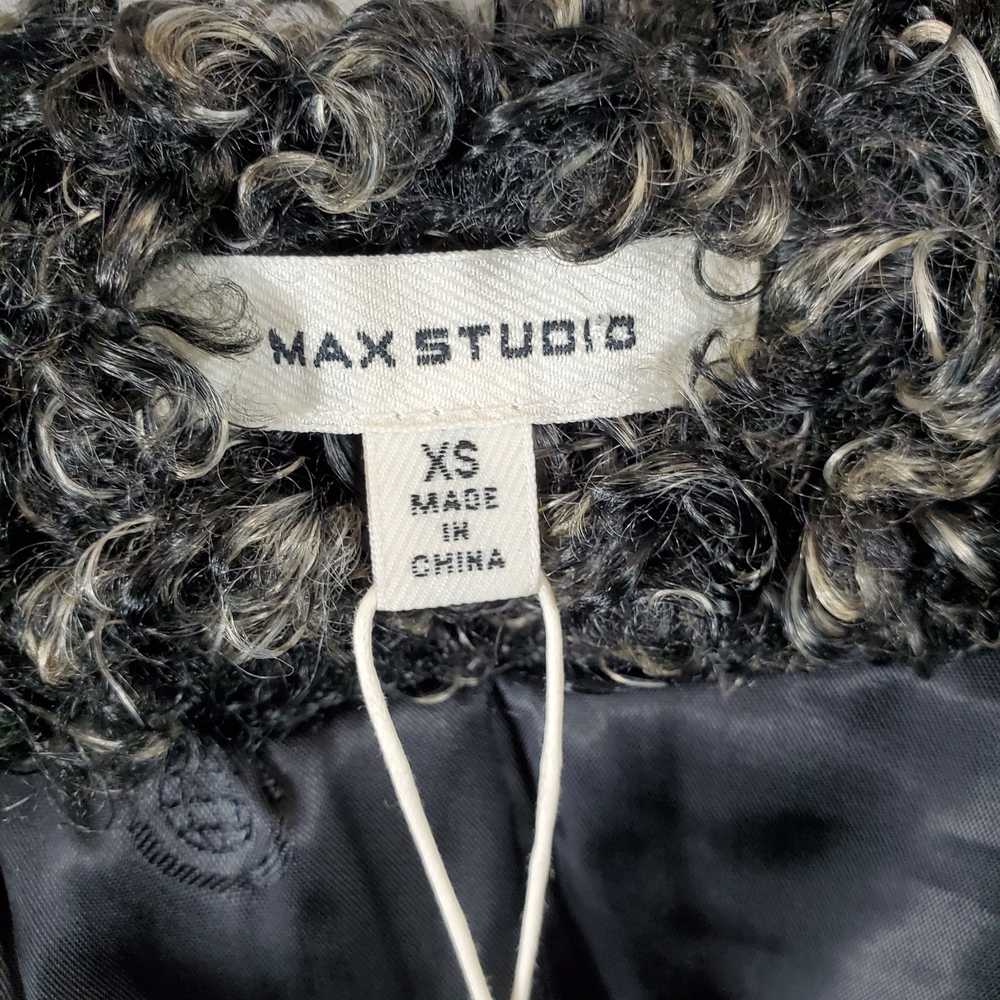 Max Studio MaxStudio Women Black Faux Fur Jacket … - image 2