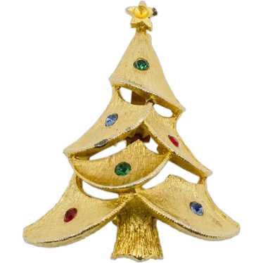 Vintage 1960s Jonette  (JJ) Christmas Tree Pin - image 1