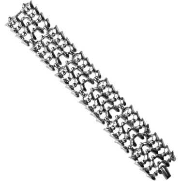 Coro Silver Tone Wide Link Bracelet