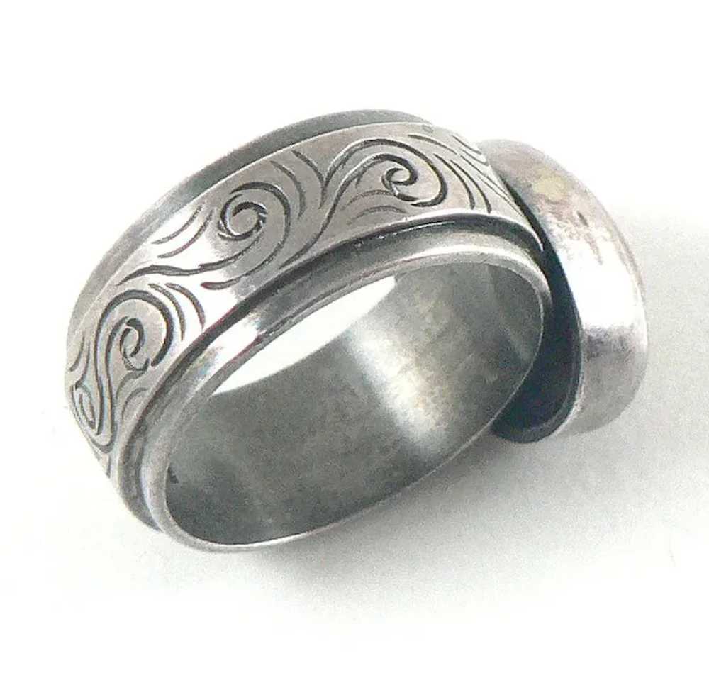 Oval Agate Sterling Silver Ring - image 5