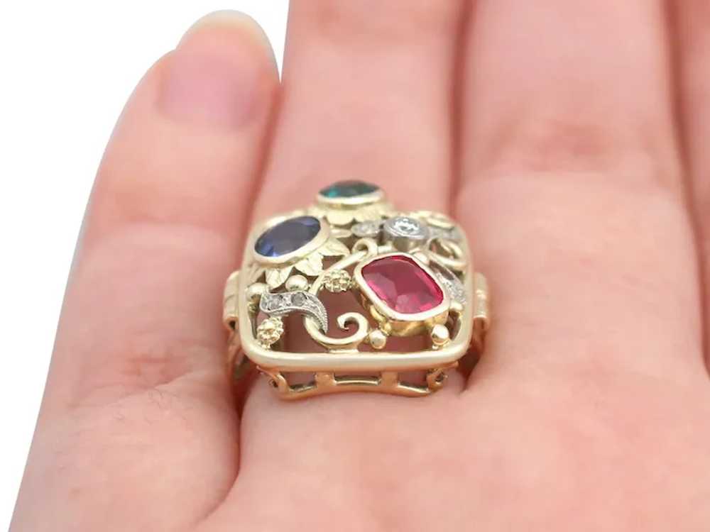 Vintage Synthetic Ruby and Sapphire 0.48cttw Zirc… - image 11