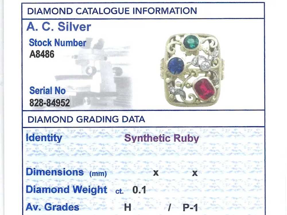 Vintage Synthetic Ruby and Sapphire 0.48cttw Zirc… - image 7