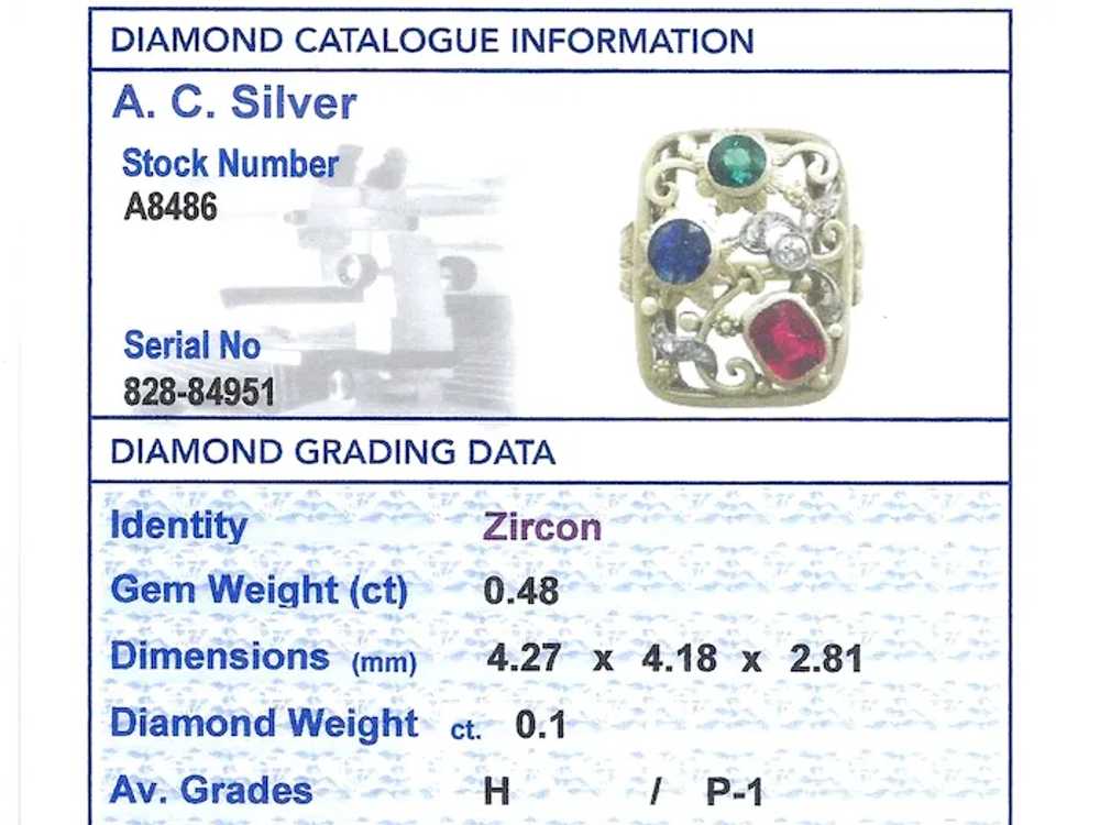 Vintage Synthetic Ruby and Sapphire 0.48cttw Zirc… - image 8