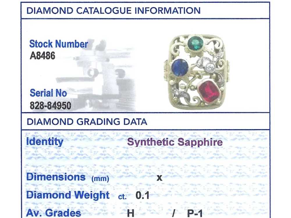 Vintage Synthetic Ruby and Sapphire 0.48cttw Zirc… - image 9