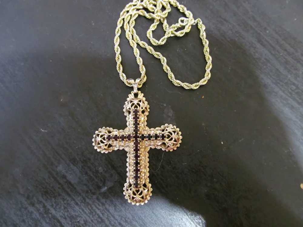 Sarah Coventry 1980 Limited edition Cross necklace - image 2