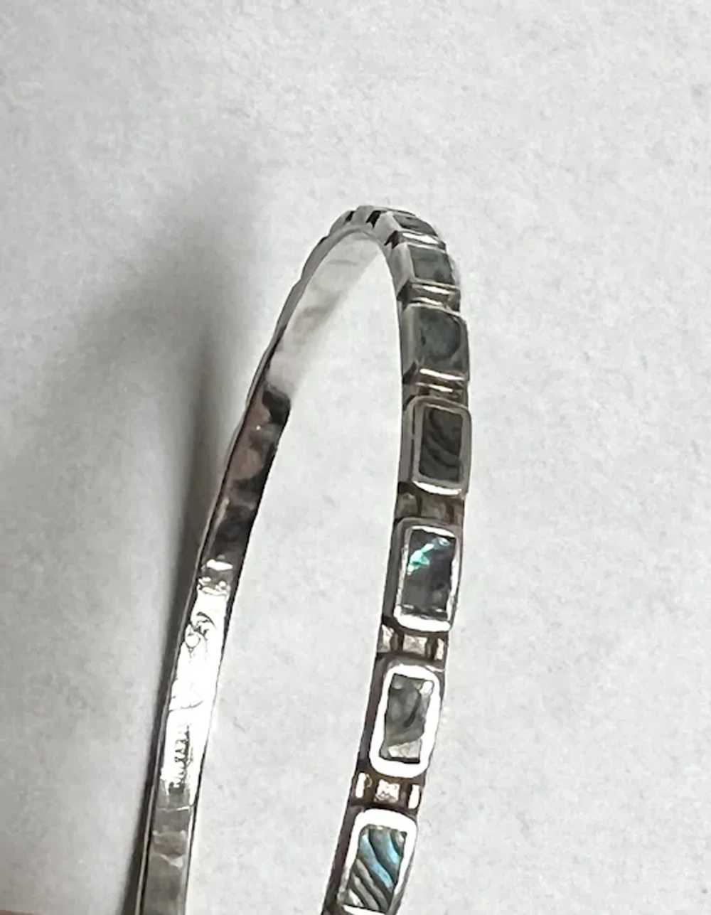Vintage sterling silver bangle bracelet, Mexico C… - image 3