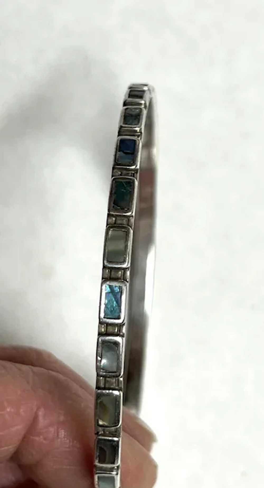 Vintage sterling silver bangle bracelet, Mexico C… - image 4