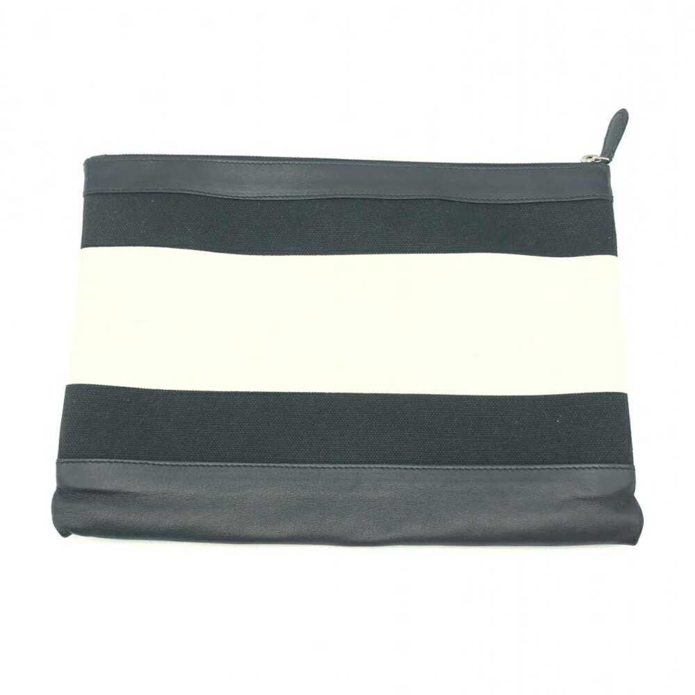 Balenciaga BALENCIAGA Canvas Clutch Bag Black Whi… - image 2