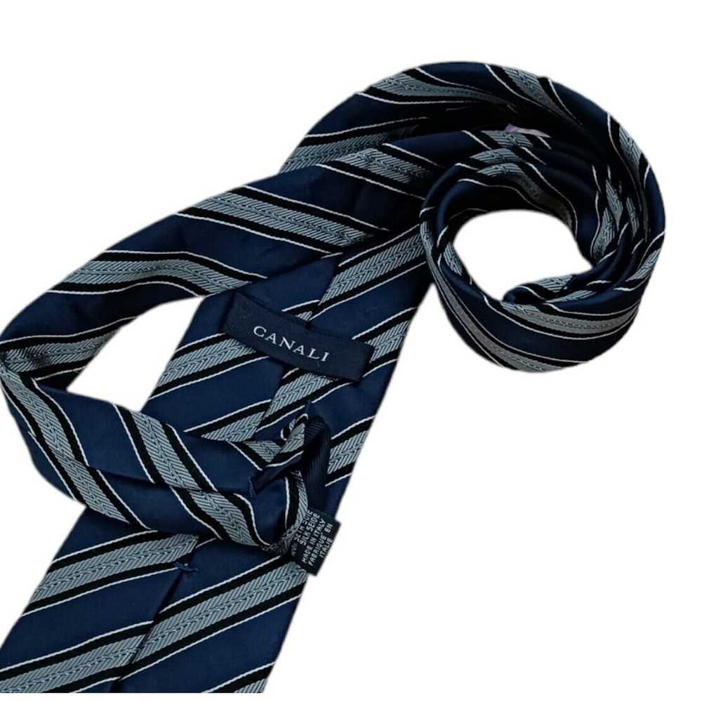 Canali CANALI Striped Silk Tie ITALY 62"/ 3.7" EC - image 2