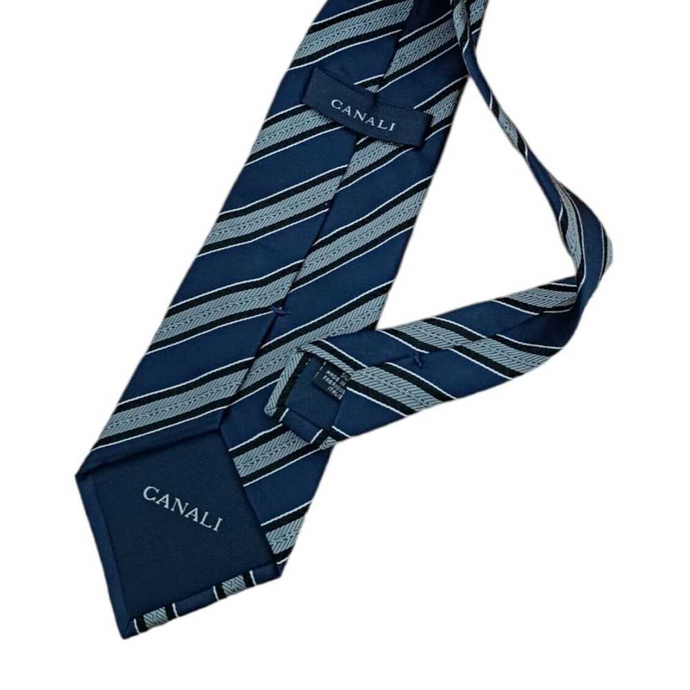 Canali CANALI Striped Silk Tie ITALY 62"/ 3.7" EC - image 4