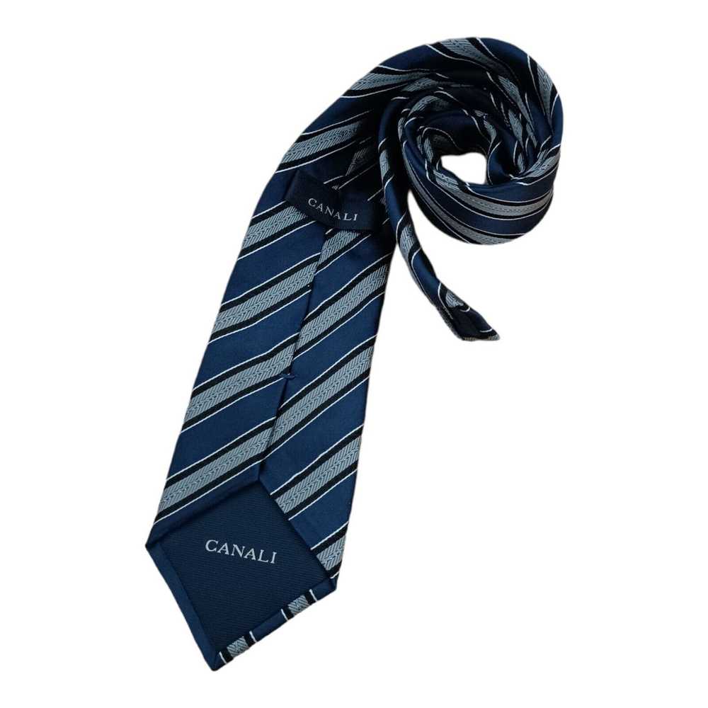 Canali CANALI Striped Silk Tie ITALY 62"/ 3.7" EC - image 5