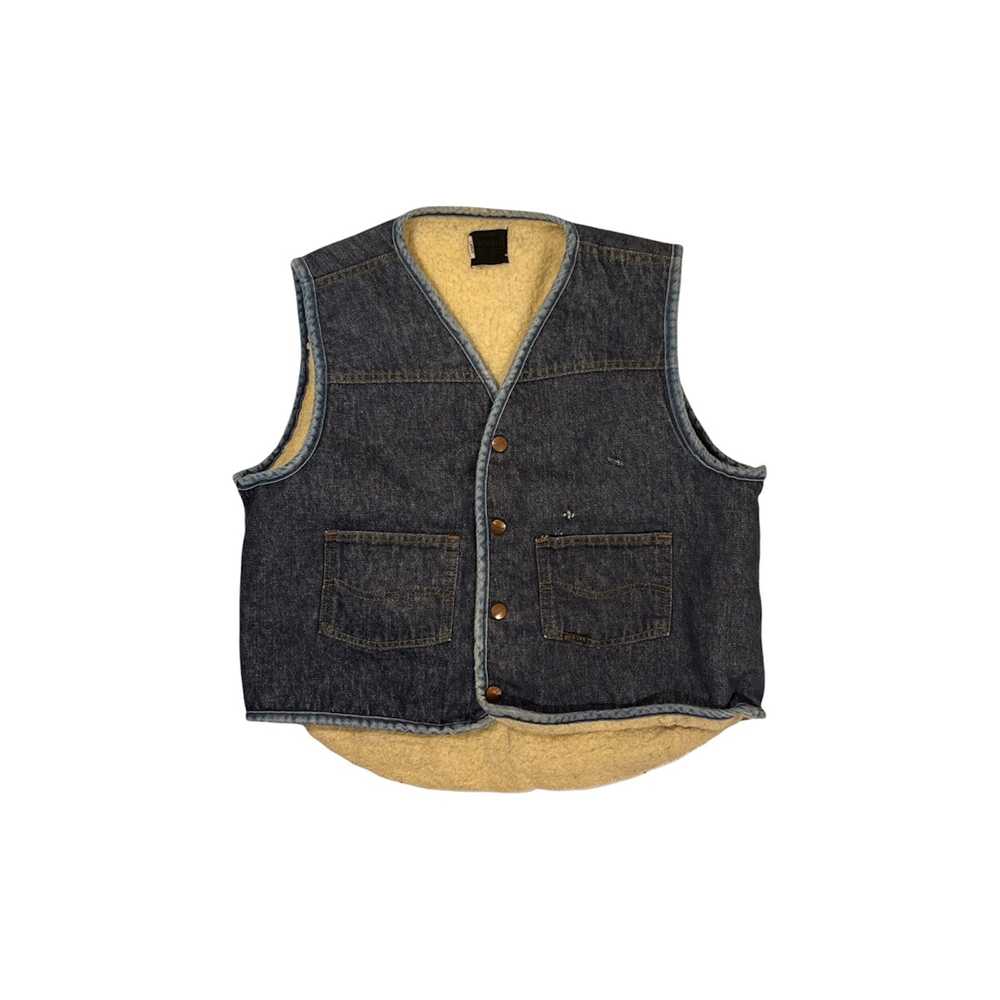 Sears × Vintage 70’s Sears Sherpa Lined Denim Vest - image 1