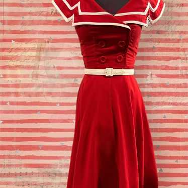 Vintage Inspired Red “Captain” dress by Tatyana - image 1