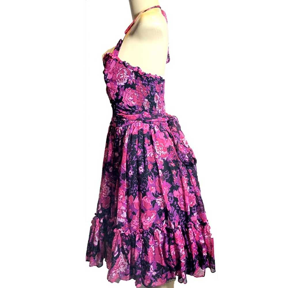 Vintage Betsey Johnson Silk Floral Sweetheart Hal… - image 11