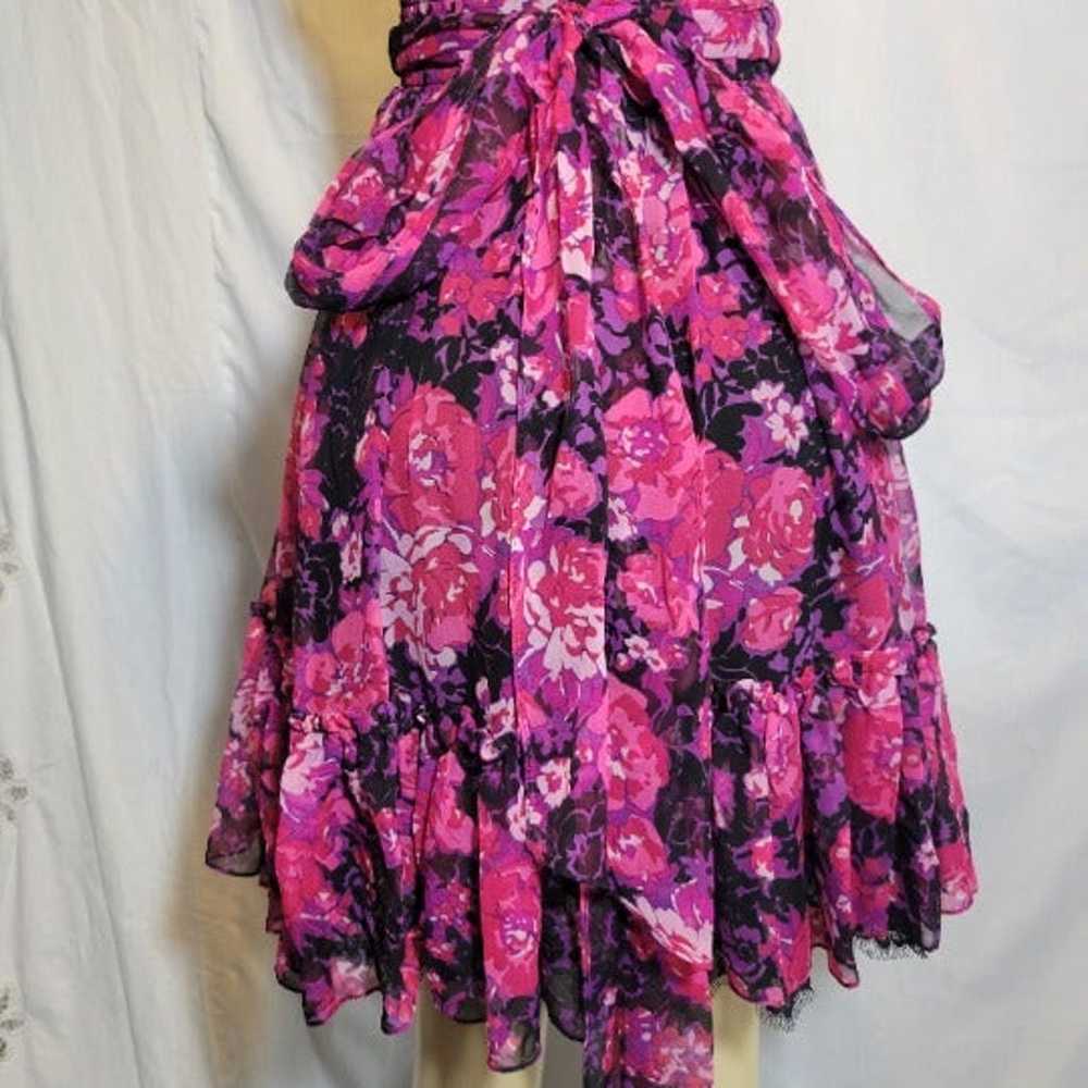 Vintage Betsey Johnson Silk Floral Sweetheart Hal… - image 5