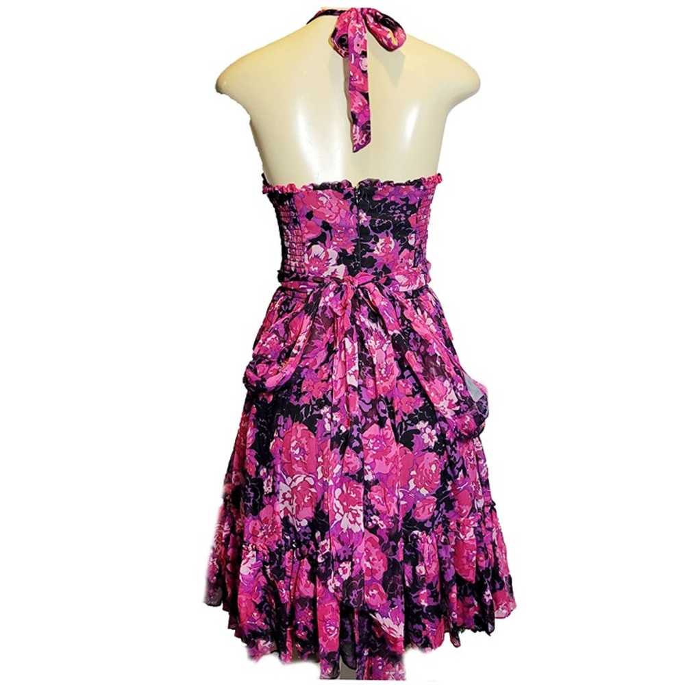 Vintage Betsey Johnson Silk Floral Sweetheart Hal… - image 9