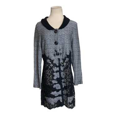 NIC + ZOE Nic-Zoe gray black lace button blazer si