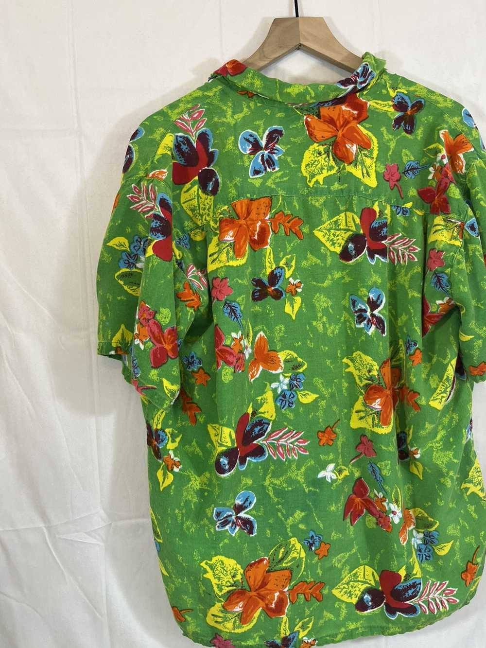 Hawaiian Shirt × Vintage Vintage Green Hawaiian S… - image 11