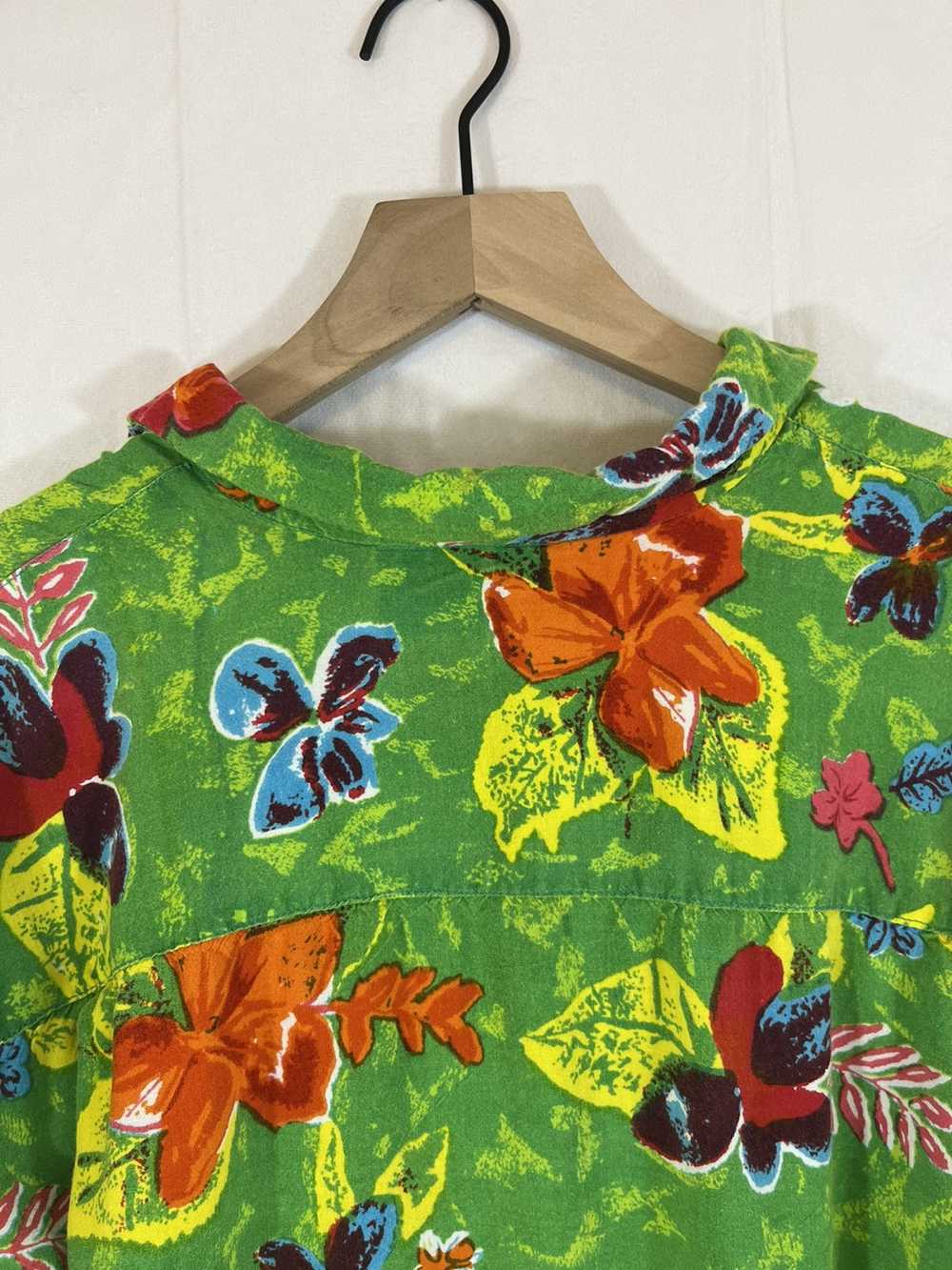 Hawaiian Shirt × Vintage Vintage Green Hawaiian S… - image 9