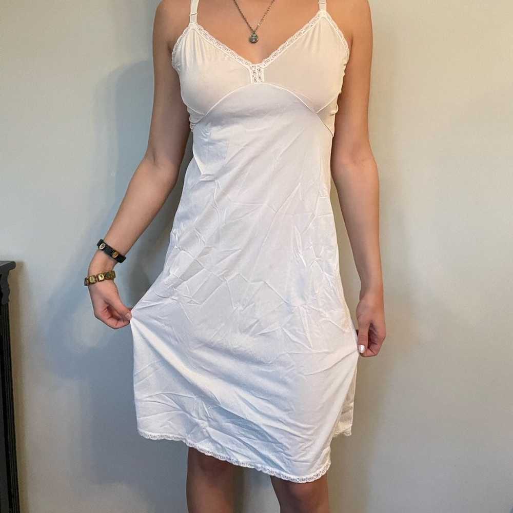 Vintage white slip dress - image 1