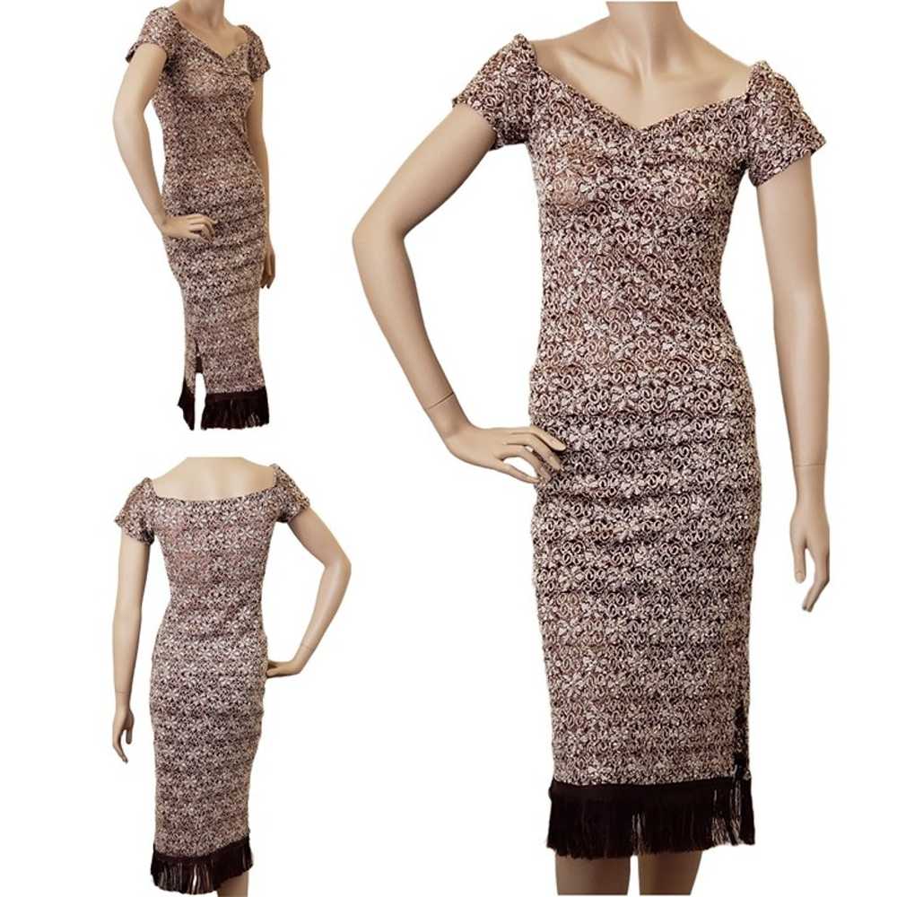 Soprano Vintage Lace Fringe 2pc Skirt Outfit Set - image 1