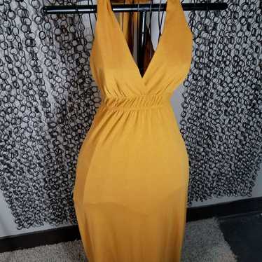 Vintage mustard yellow long dress
