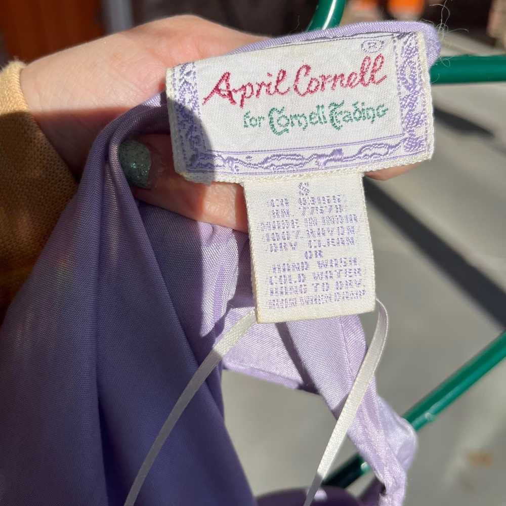 Vintage April Cornell lavender slip dress vintage… - image 5