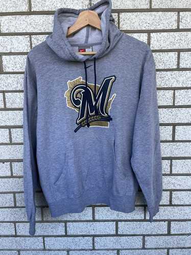 MLB × Nike × Vintage Nike Mid Swoosh Hoodie Milwa… - image 1