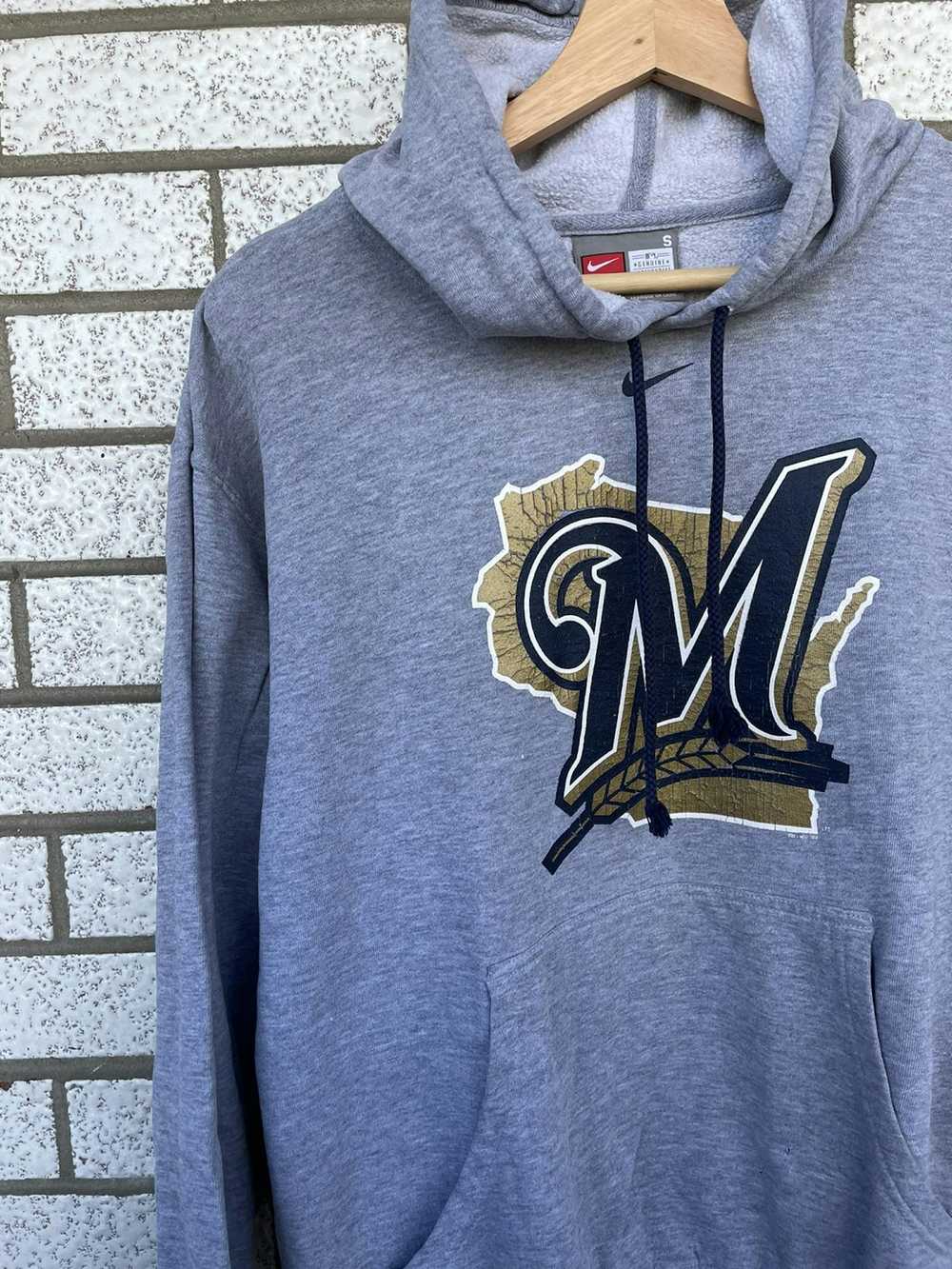 MLB × Nike × Vintage Nike Mid Swoosh Hoodie Milwa… - image 2